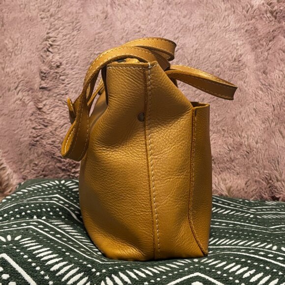 Portland Leather Goods PLG UNICORN Honeycomb gold Zippered Mini Crossbody Tote - Picture 5 of 15